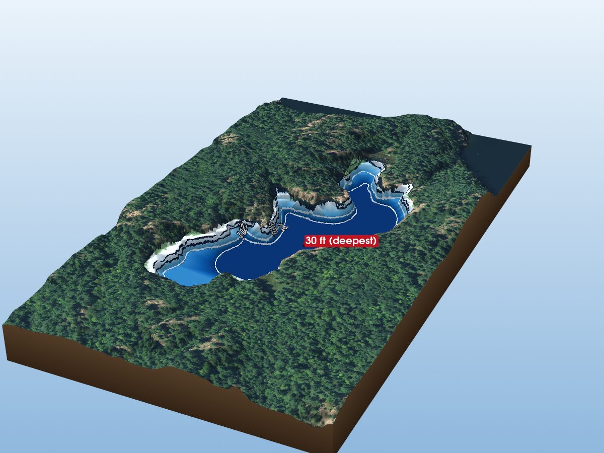 Depth map of A.Y. Jackson Lake
