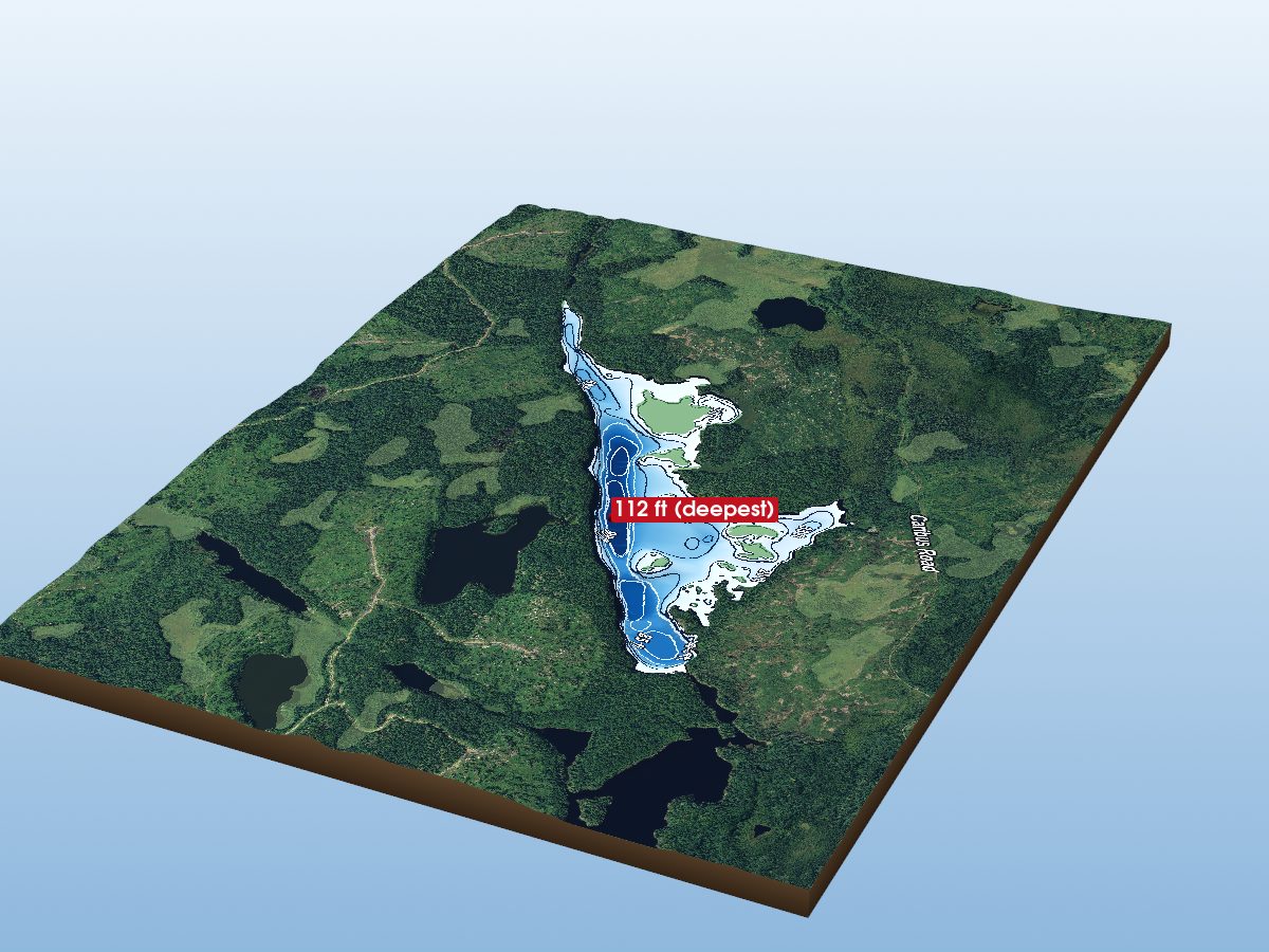 Depth map of Abbess Lake