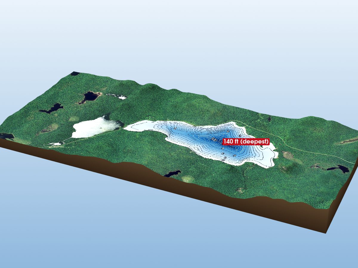 Depth map of Achigan Lake