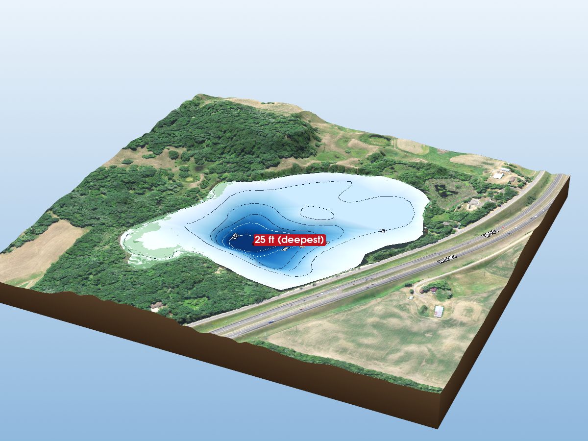 Depth map of Achman Lake
