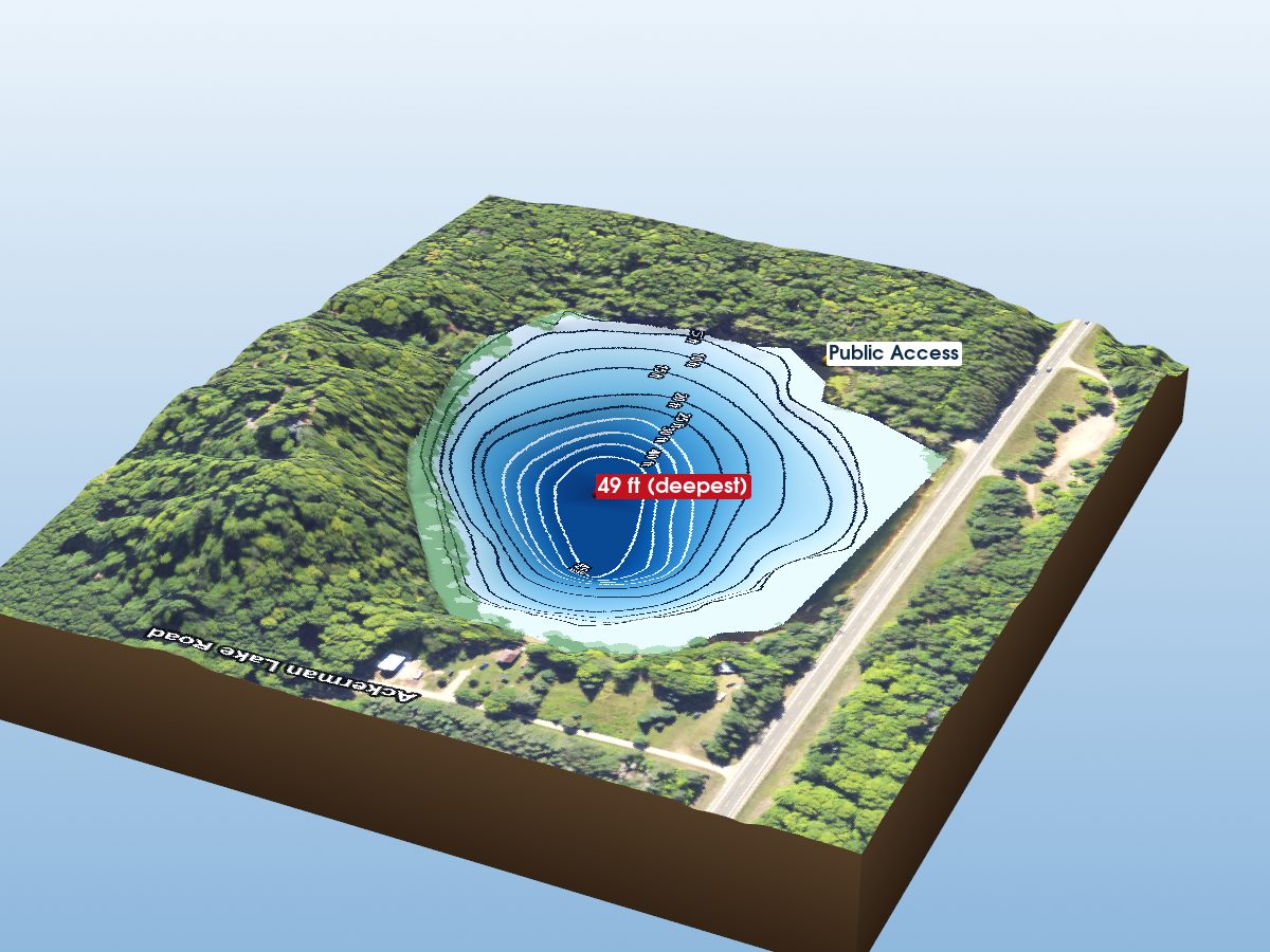 Depth map of Ackerman Lake