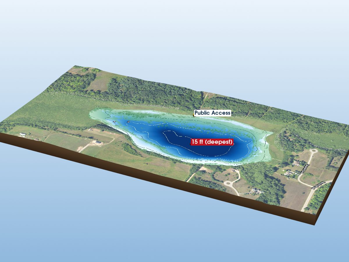 Depth map of Adams Lake