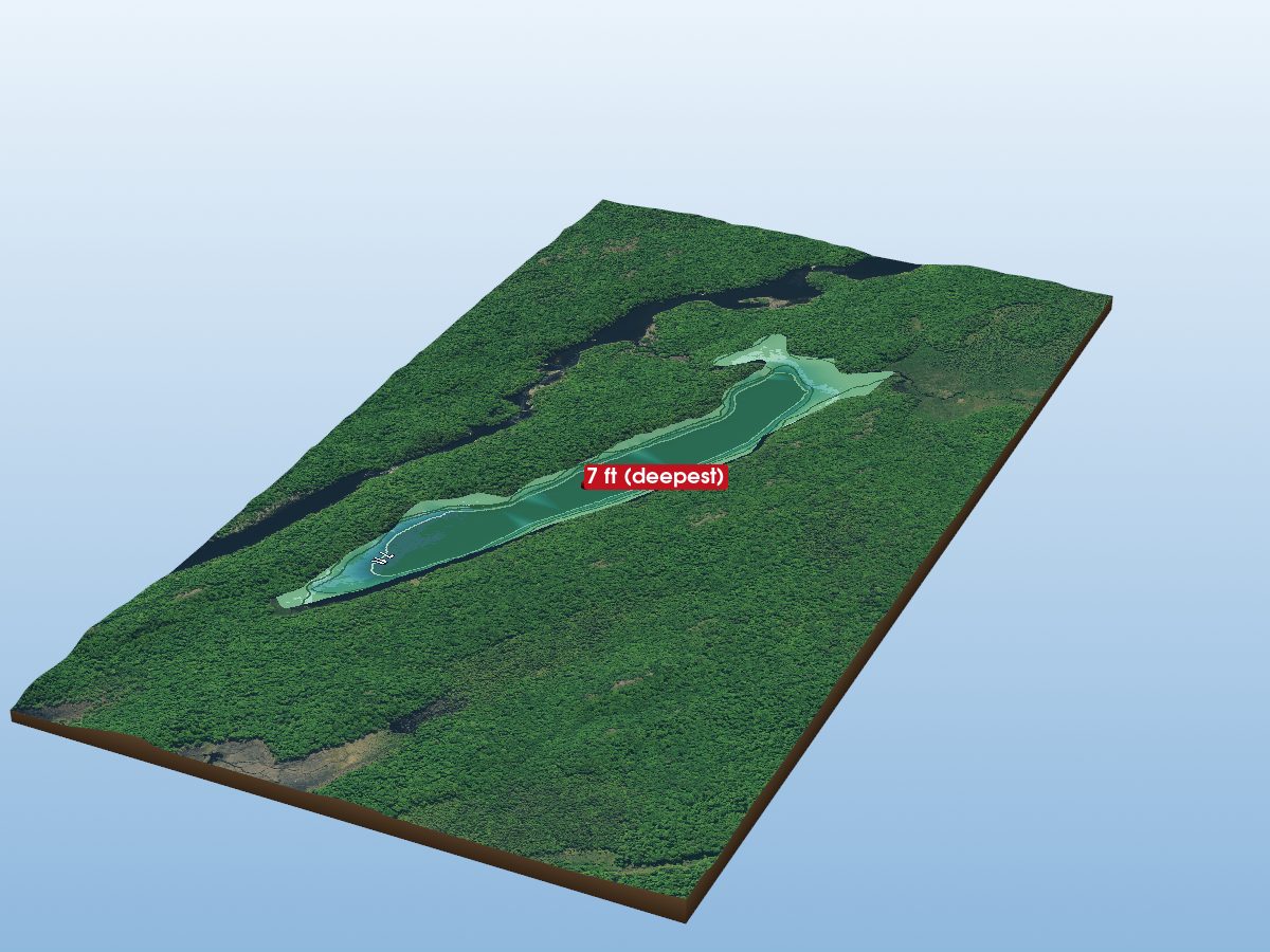 Depth map of Adams Lake