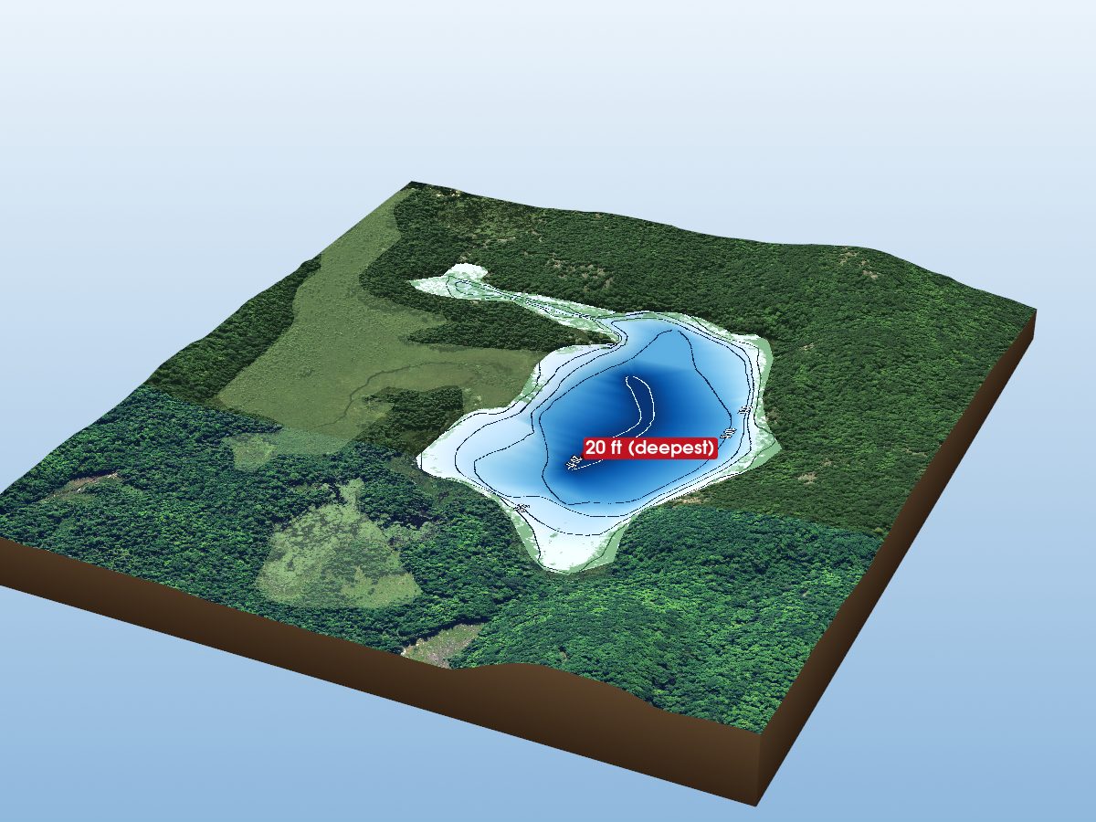 Depth map of Adams Lake
