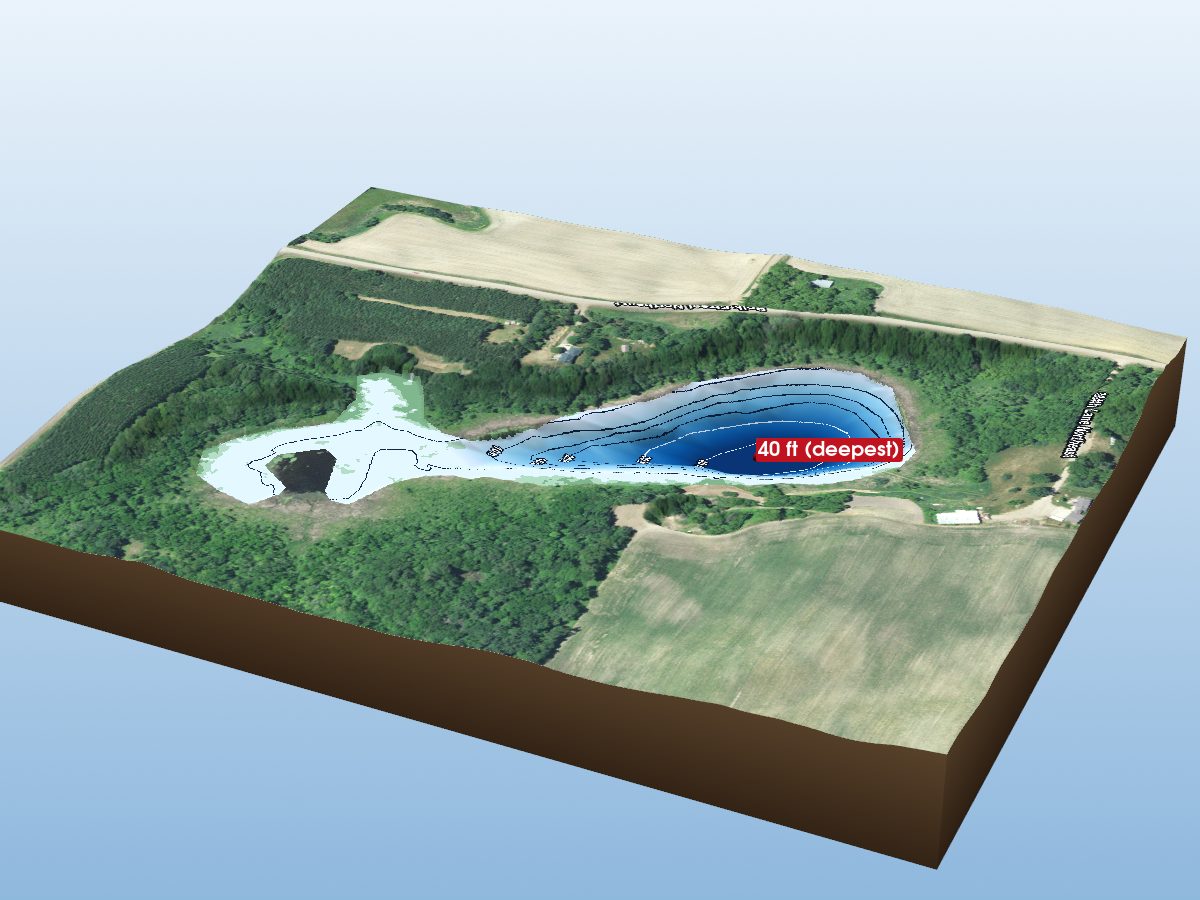 Depth map of Adams Lake