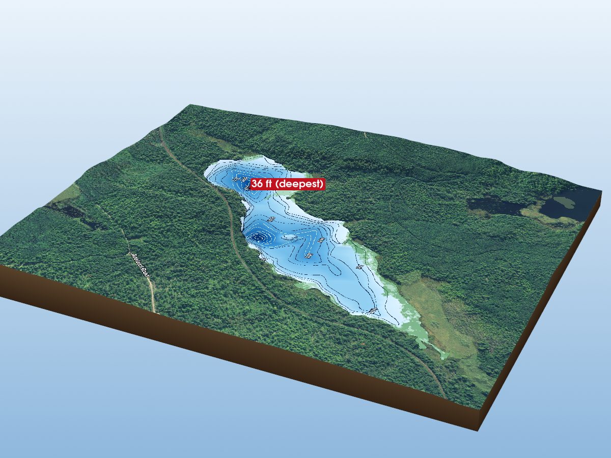 Depth map of Adelard Lake