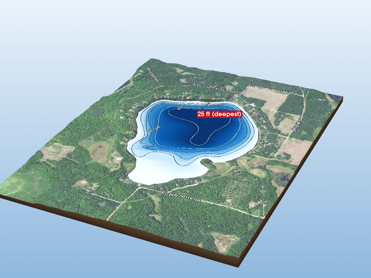 Depth map of Adney Lake