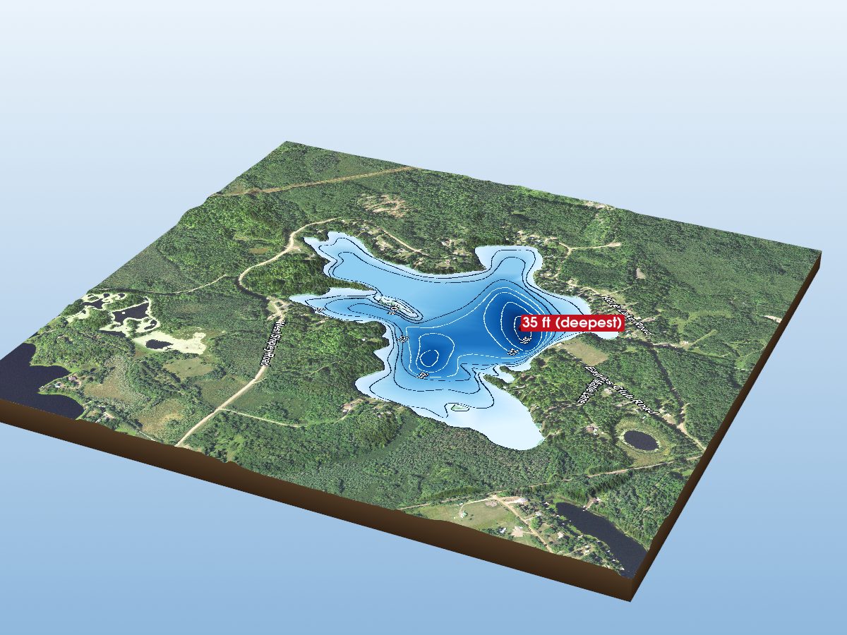 Depth map of Aerie Lake