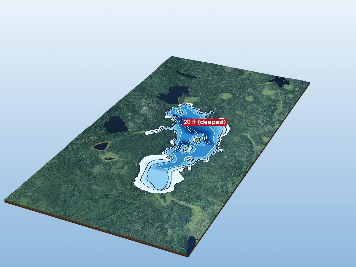 Depth map of Aerofoil Lake