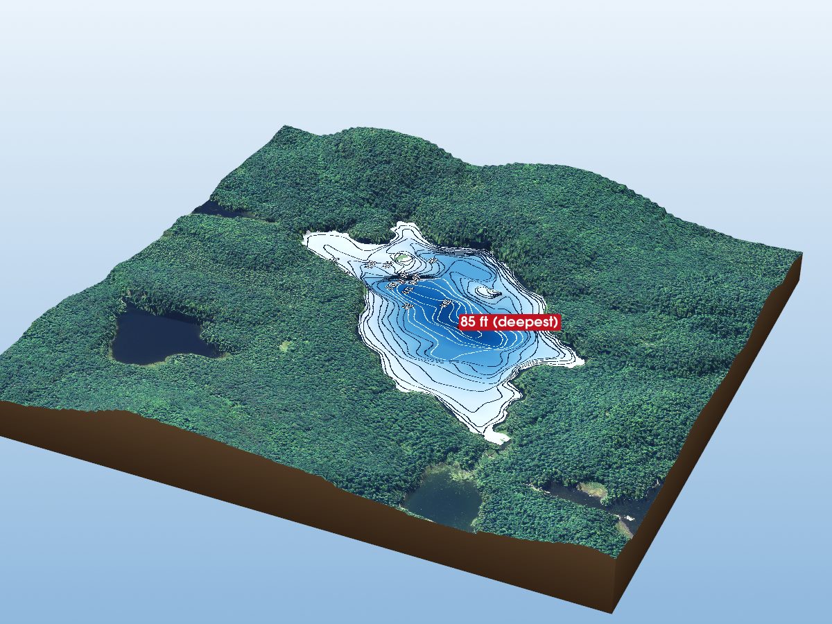 Depth map of Agawa Station Lake