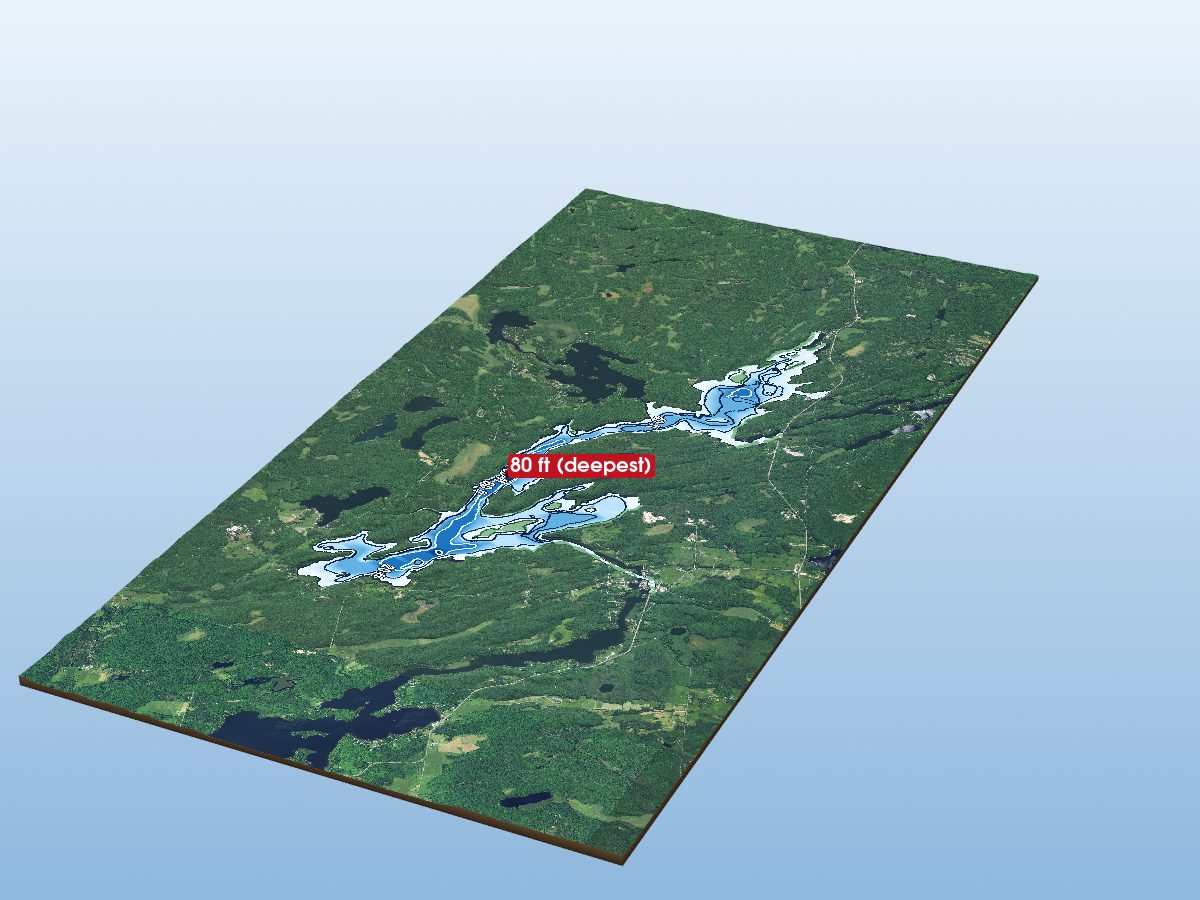 Depth map of Ahmic Lake