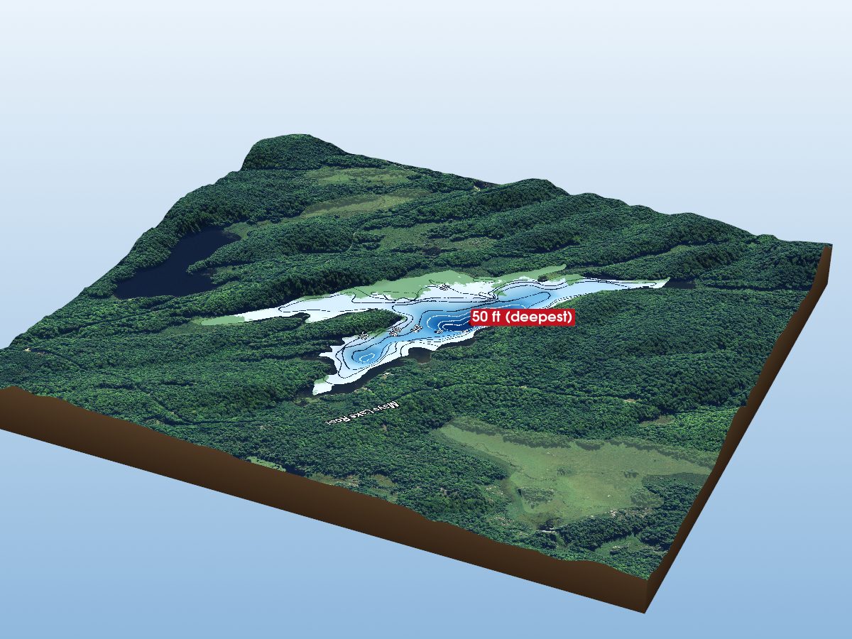 Depth map of Aide Lake