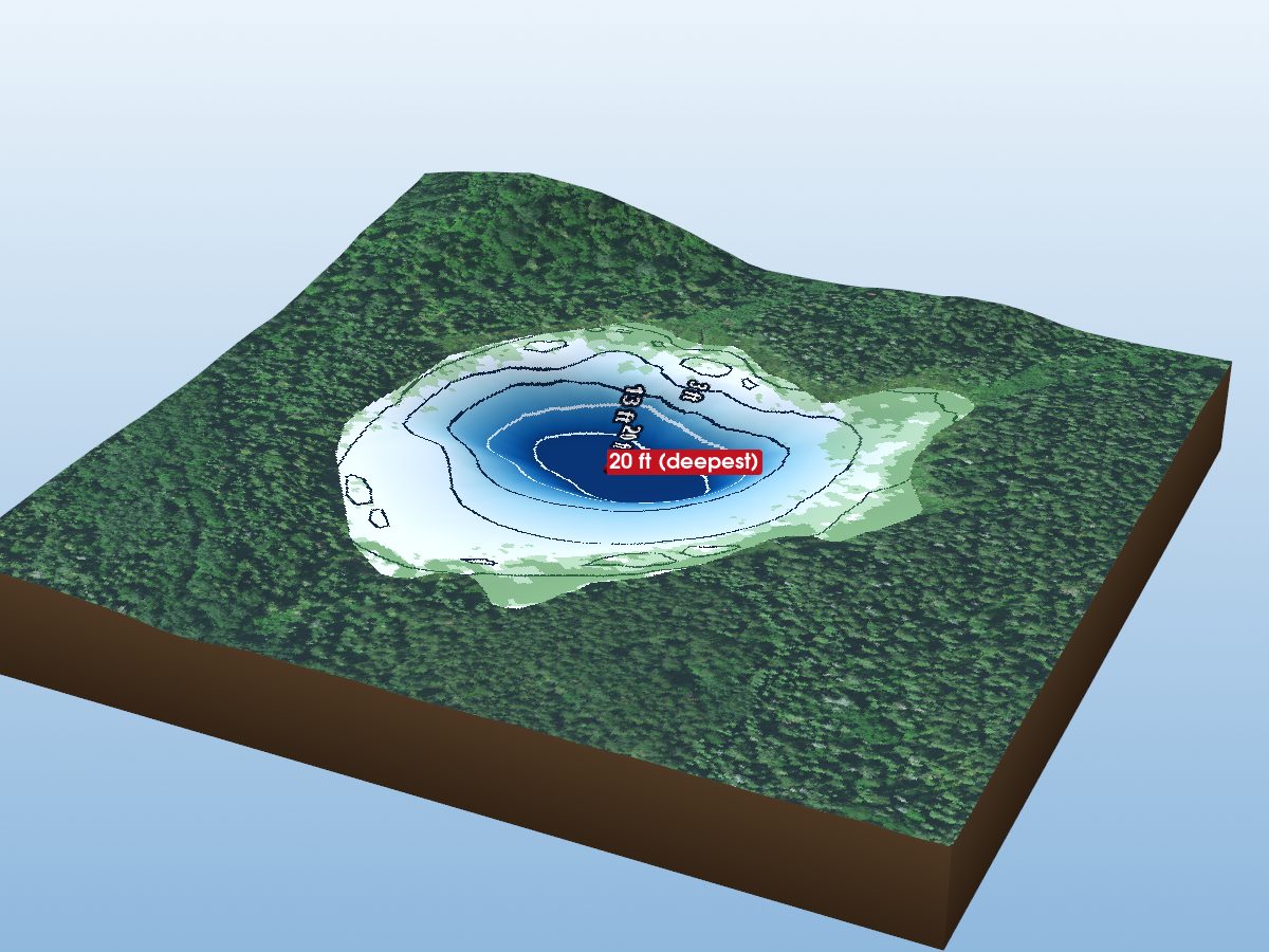 Depth map of Allaire Lake