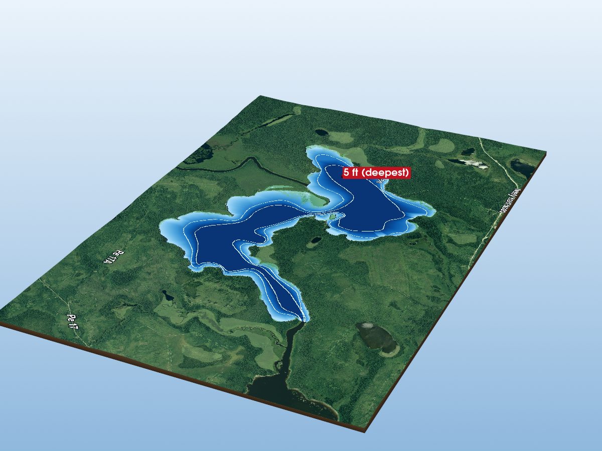 Depth map of Allan Lake