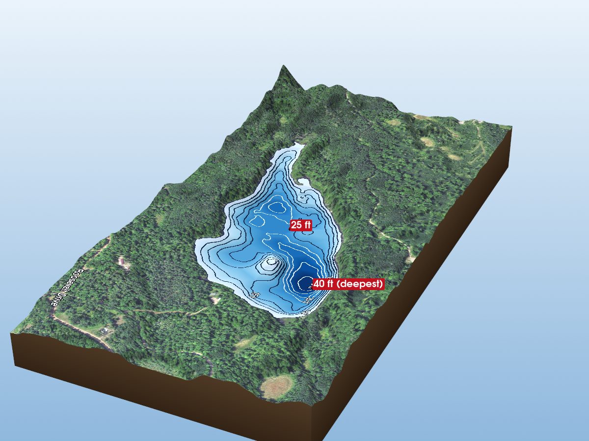 Depth map of Allen Lake