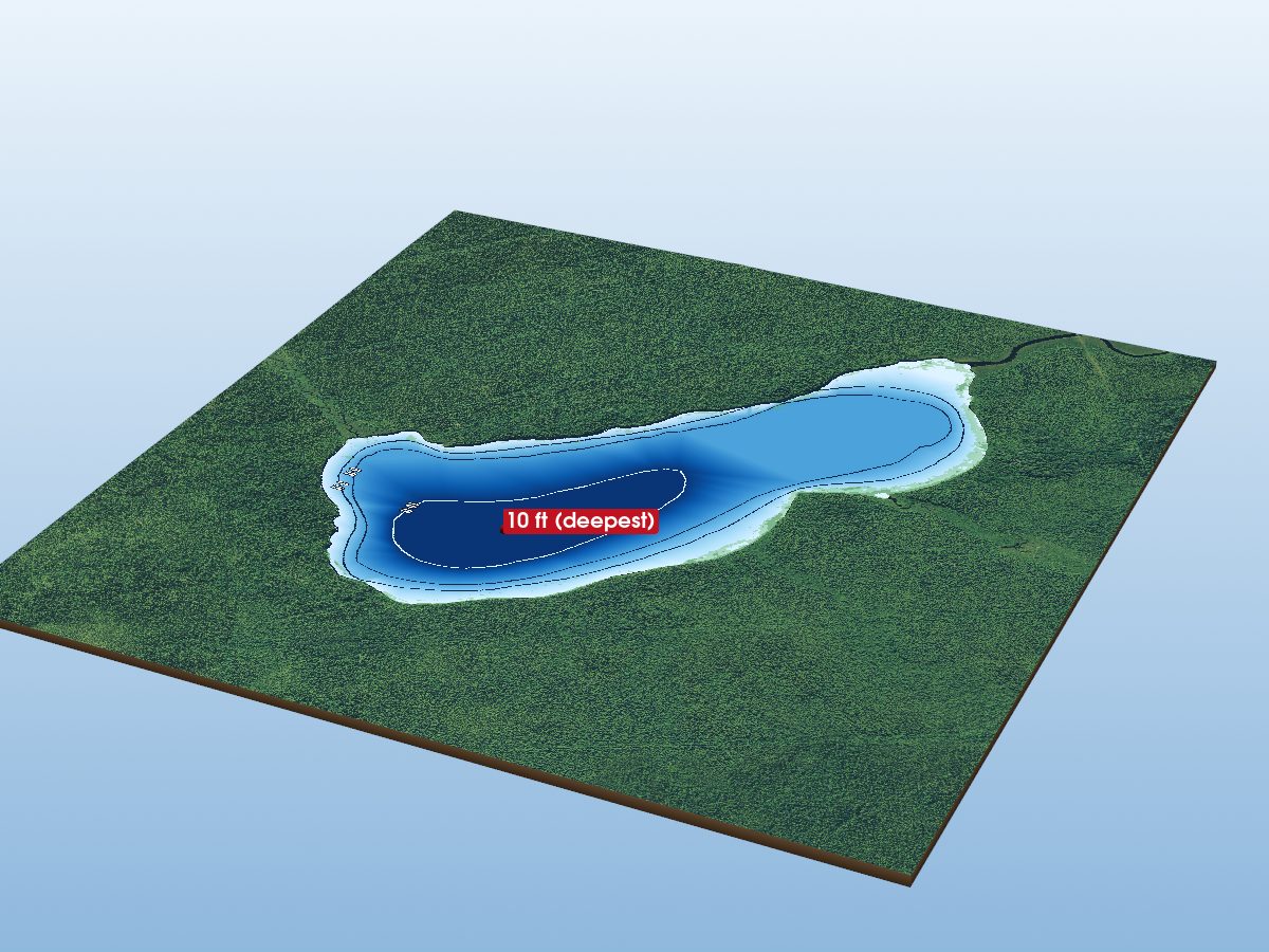 Depth map of Allenby Lake