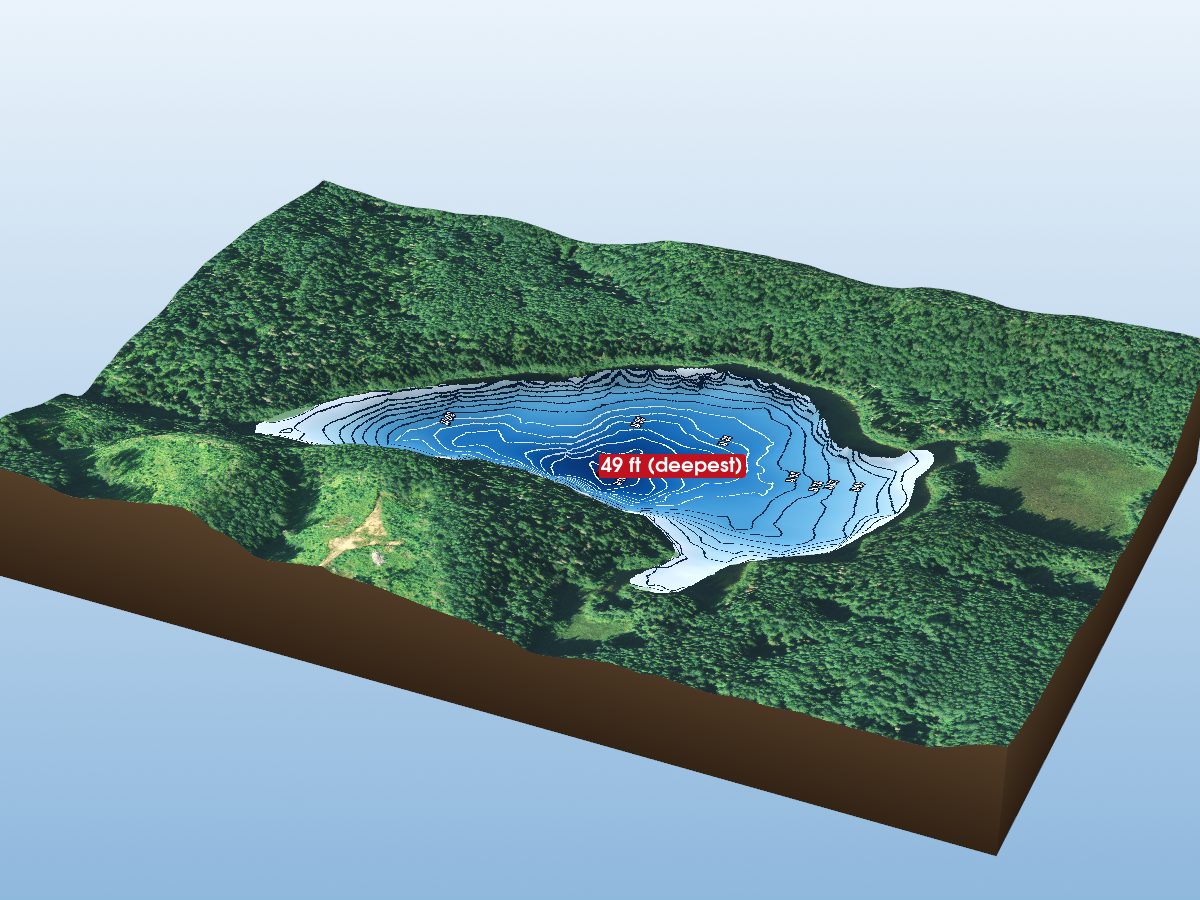 Depth map of Amanda Lake