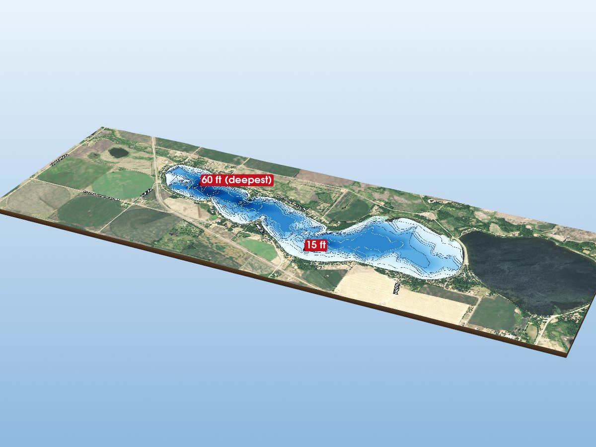 Depth map of Amelia Lake