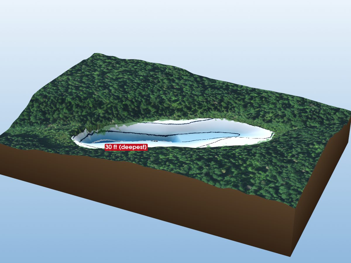 Depth map of Amik Lake