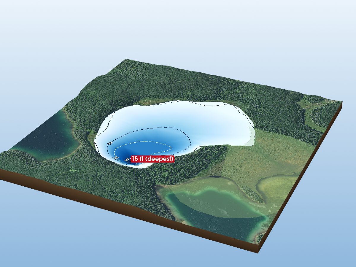 Depth map of Anderson Lake
