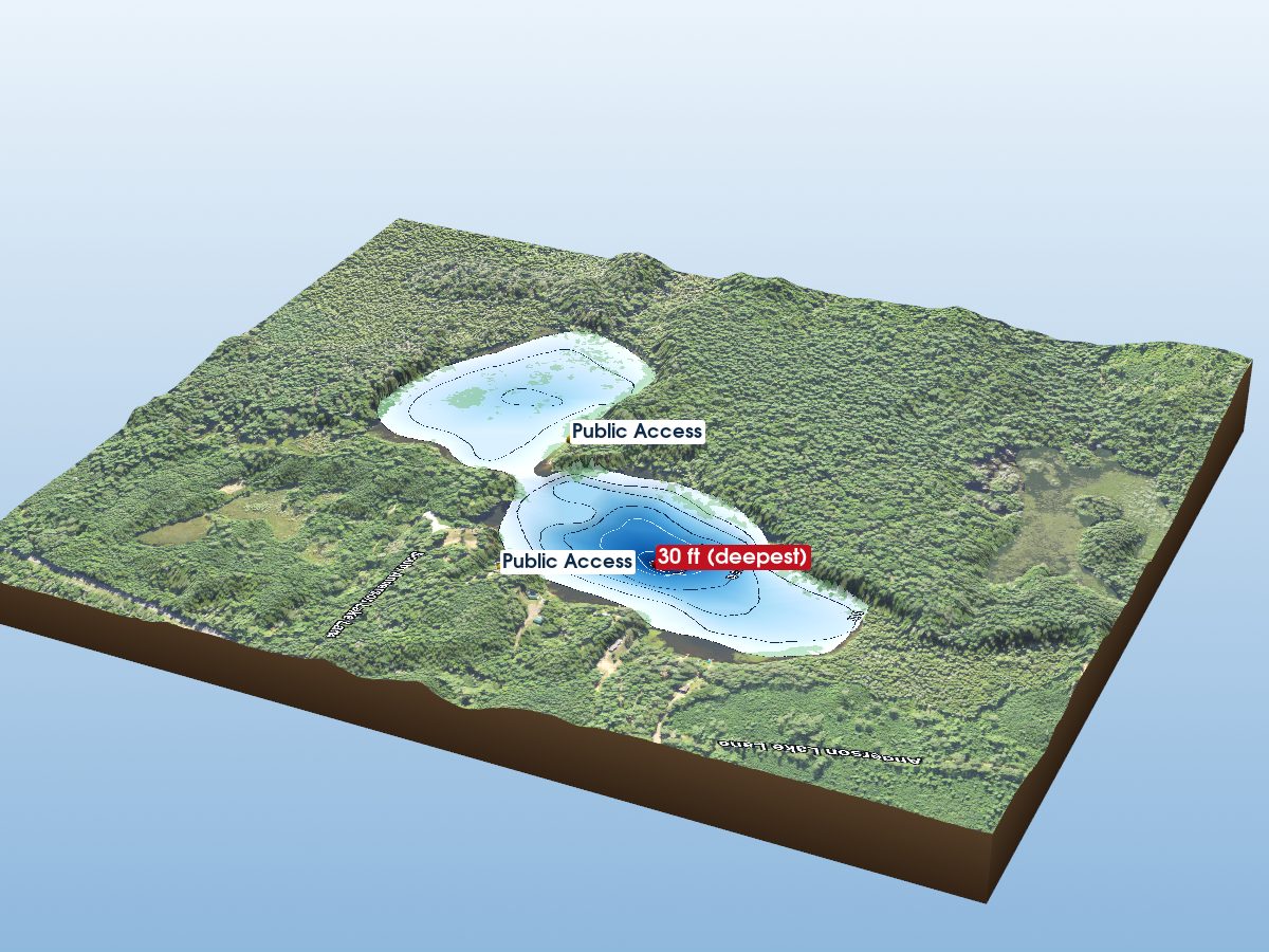 Depth map of Anderson Lake