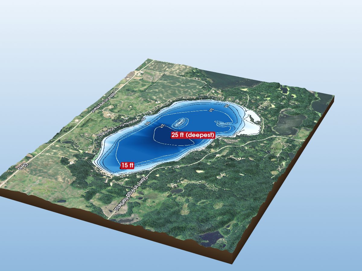 Depth map of Andrew Lake