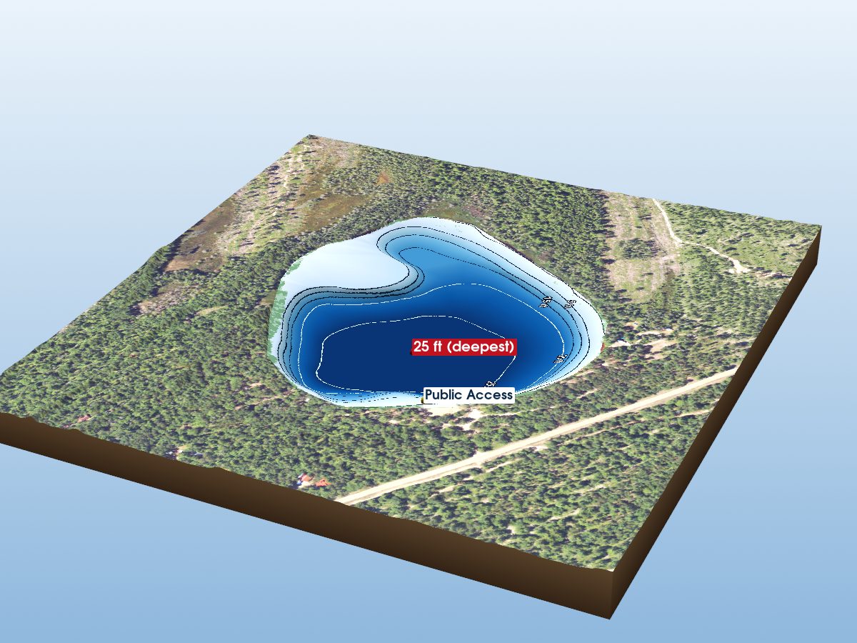 Depth map of Andrus Lake