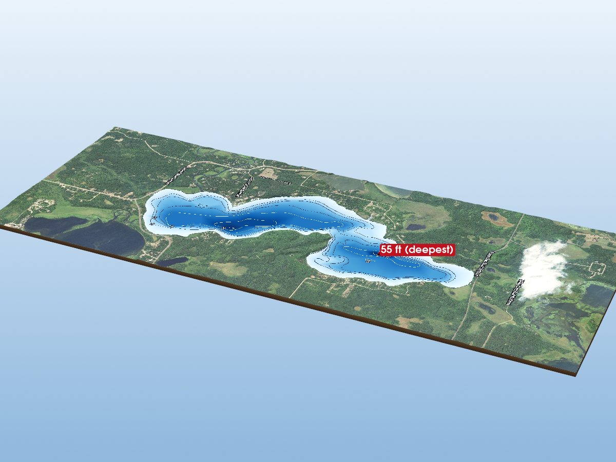 Depth map of Andrusia Lake