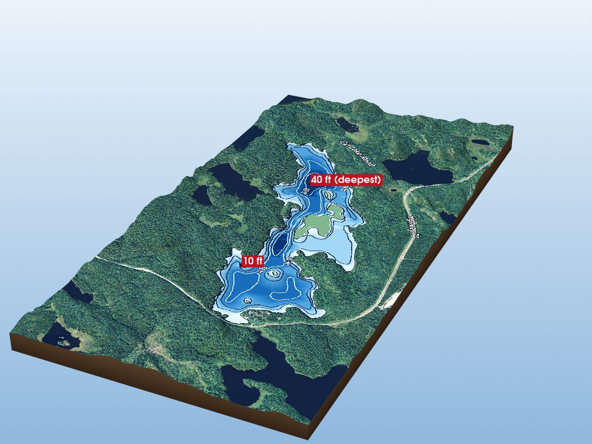 Depth map of Andy Lake