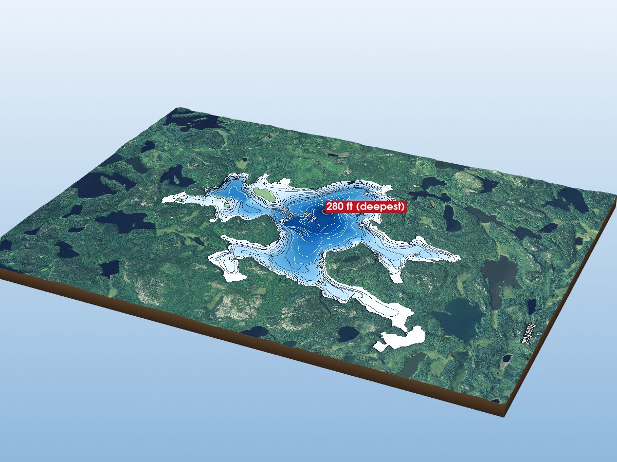Depth map of Anishinabi Lake