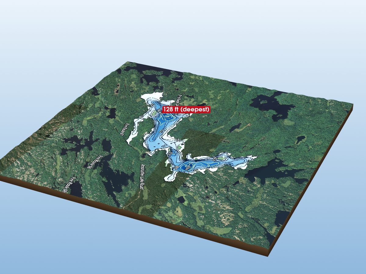Depth map of Anstruther Lake