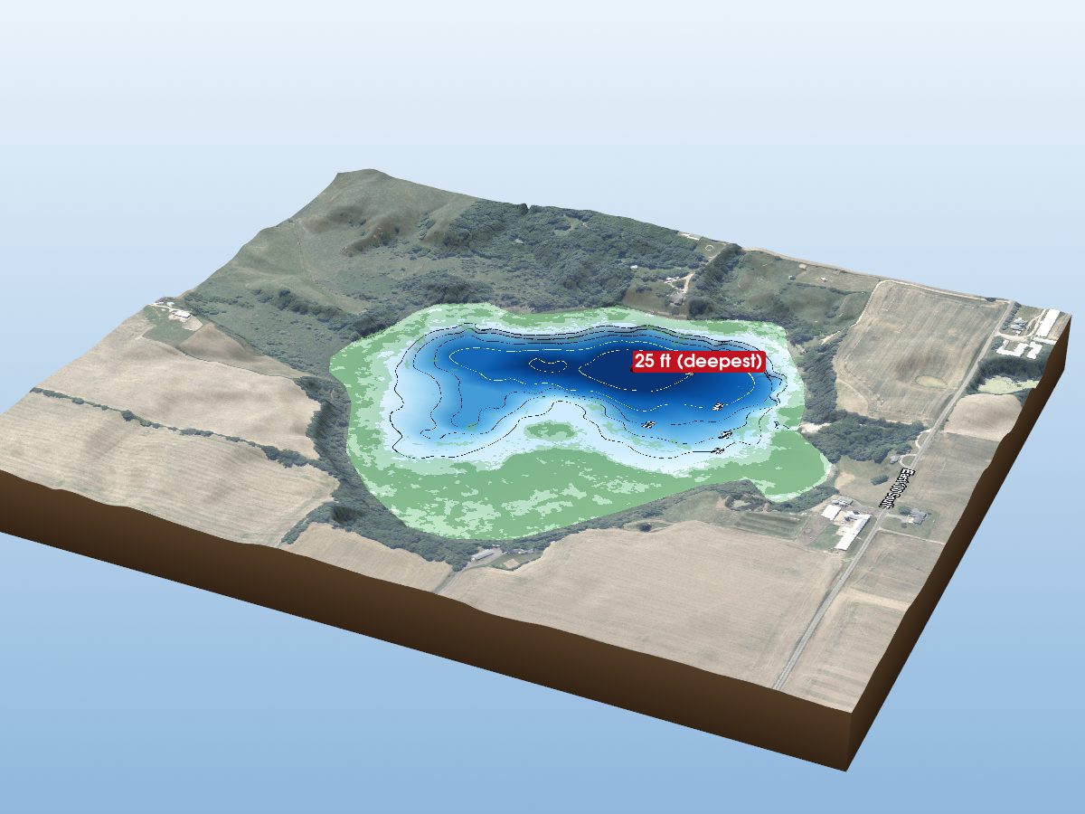 Depth map of Appleman Lake