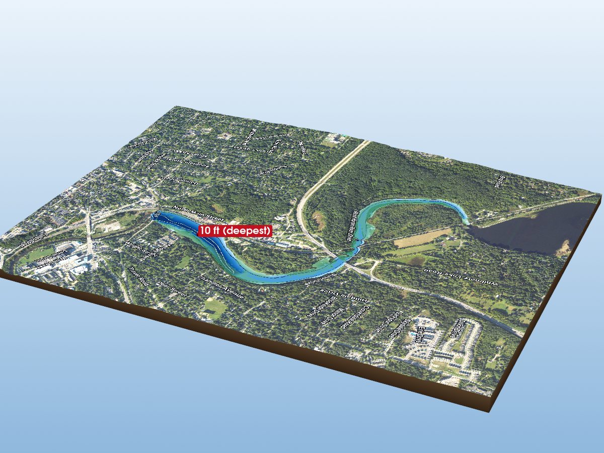 Depth map of Argo Pond