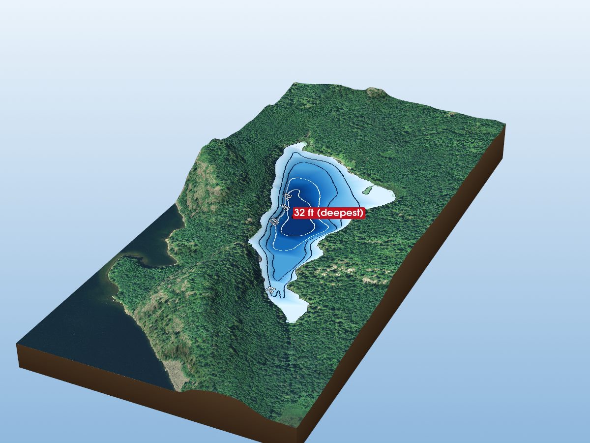 Depth map of Armstrong Lake
