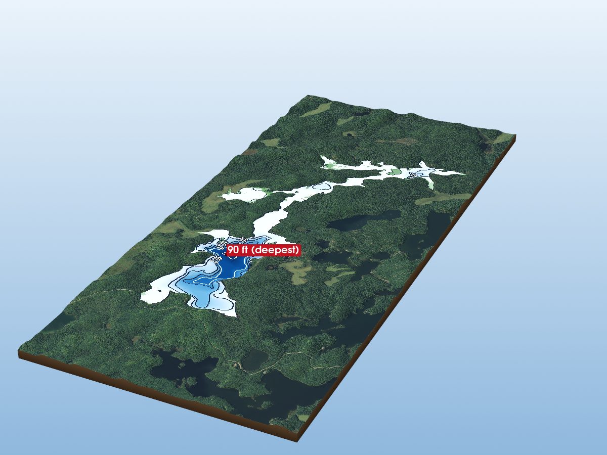 Depth map of Armstrong Lake