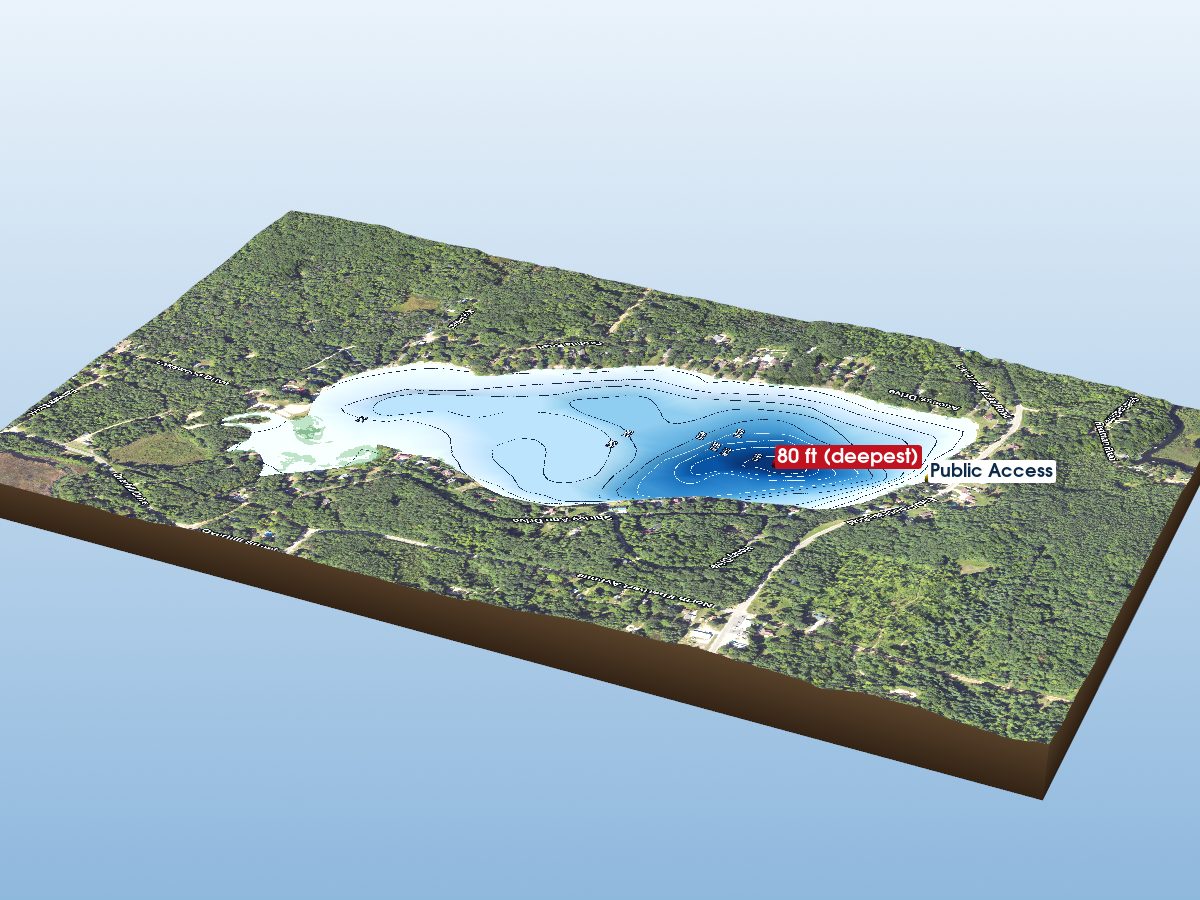Depth map of Arnold Lake