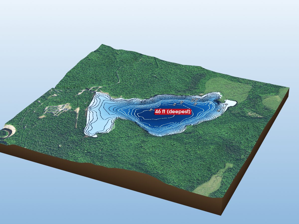 Depth map of Arrowhead Lake