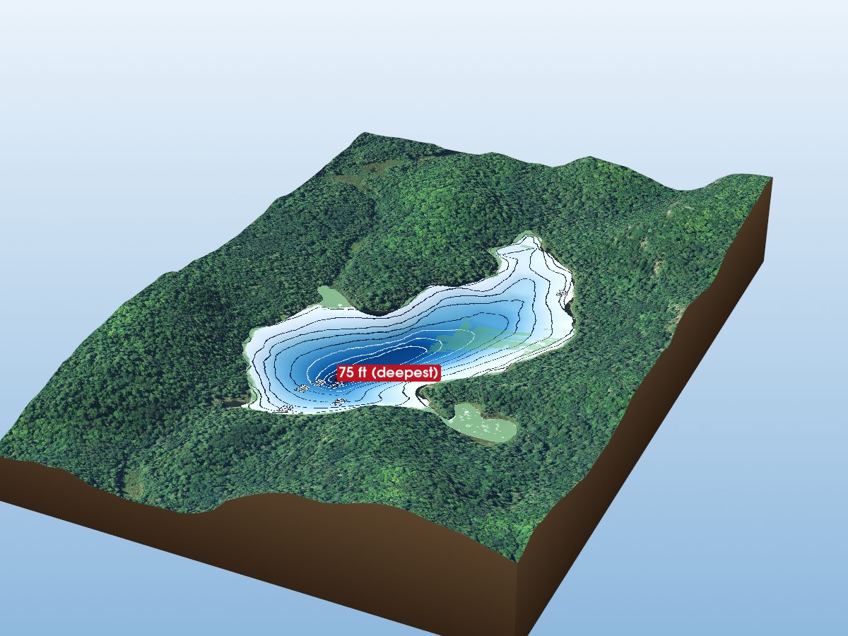Depth map of Arthur Lake