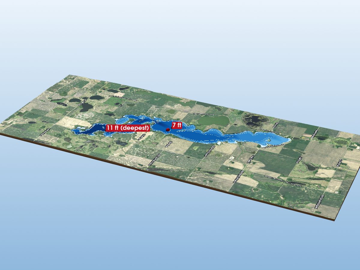 Depth map of Artichoke Lake