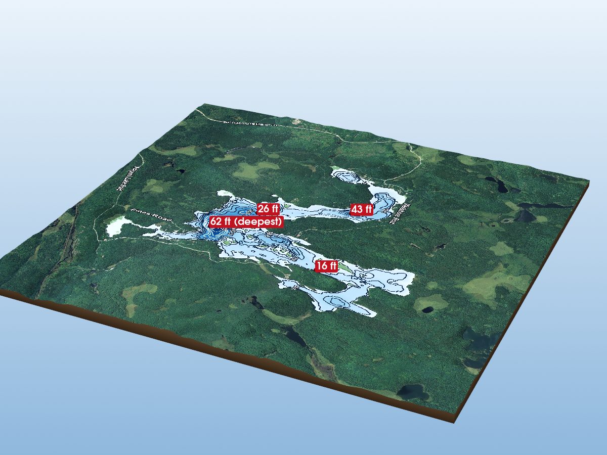 Depth map of Ashigami Lake