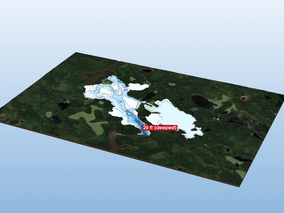 Depth map of Asipoquobah Lake