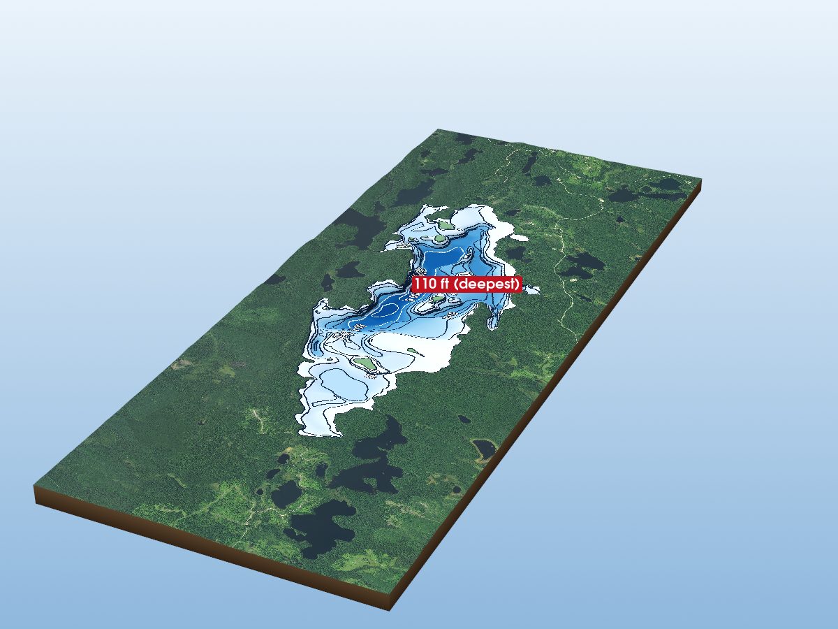 Depth map of Athelstane Lake