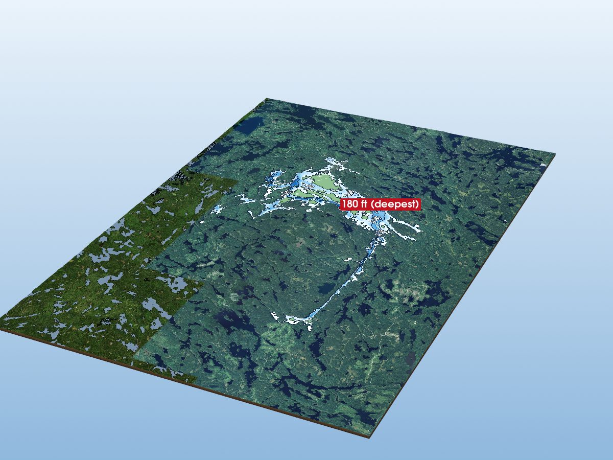 Depth map of Atikwa Lake