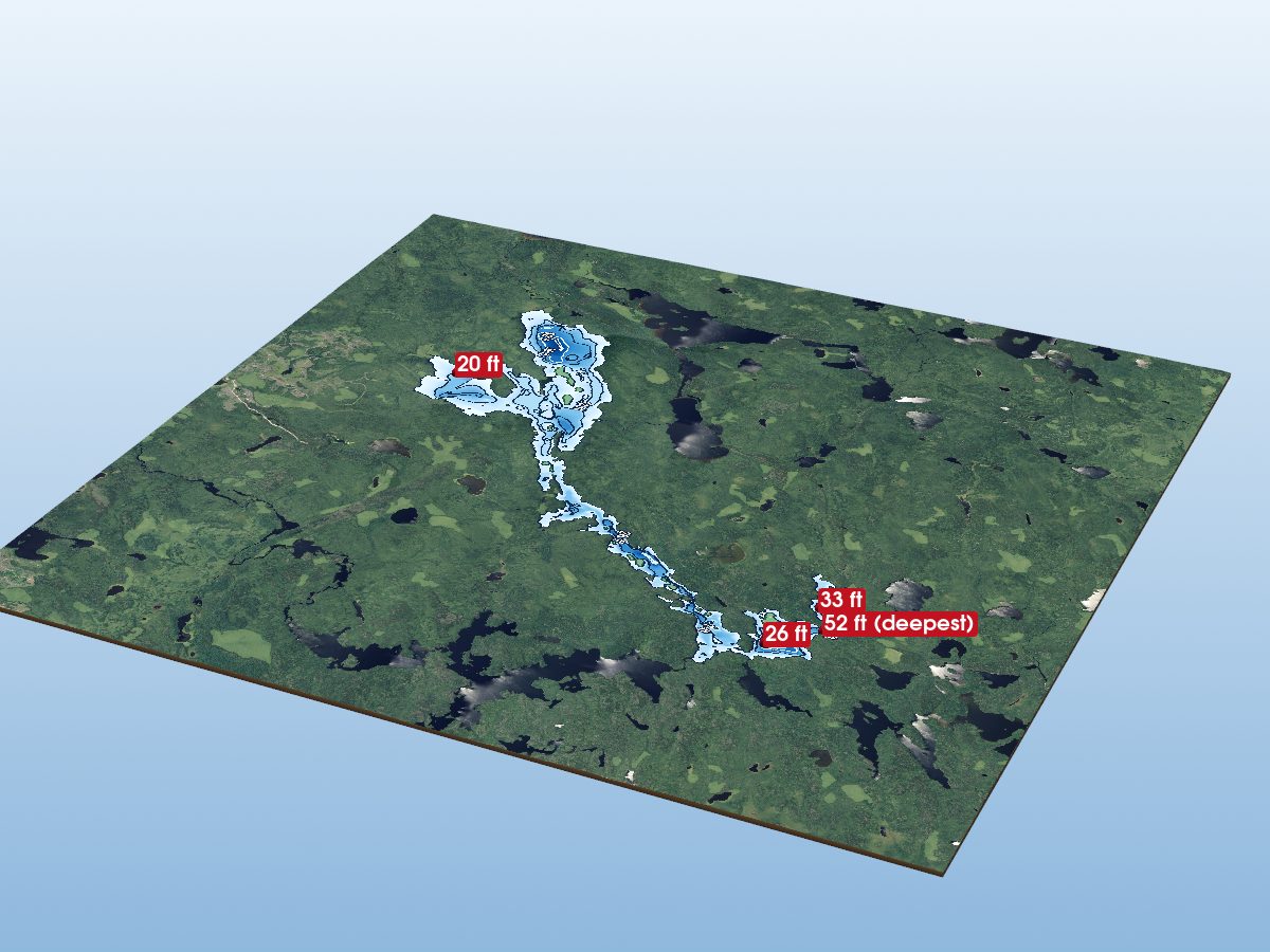 Depth map of Attwood Lake