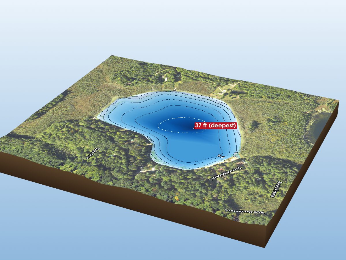 Depth map of Austin Lake