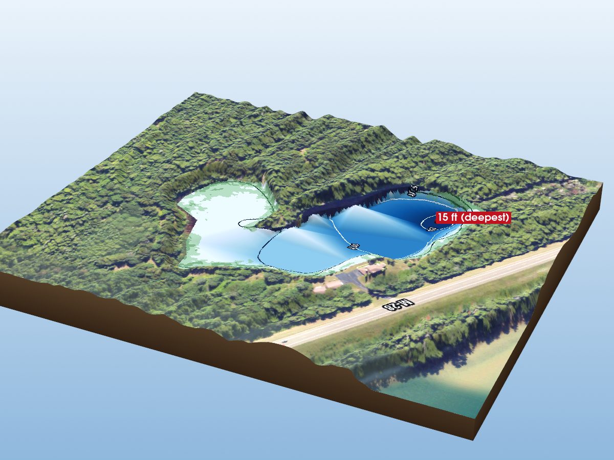 Depth map of AuTrain Island Pond
