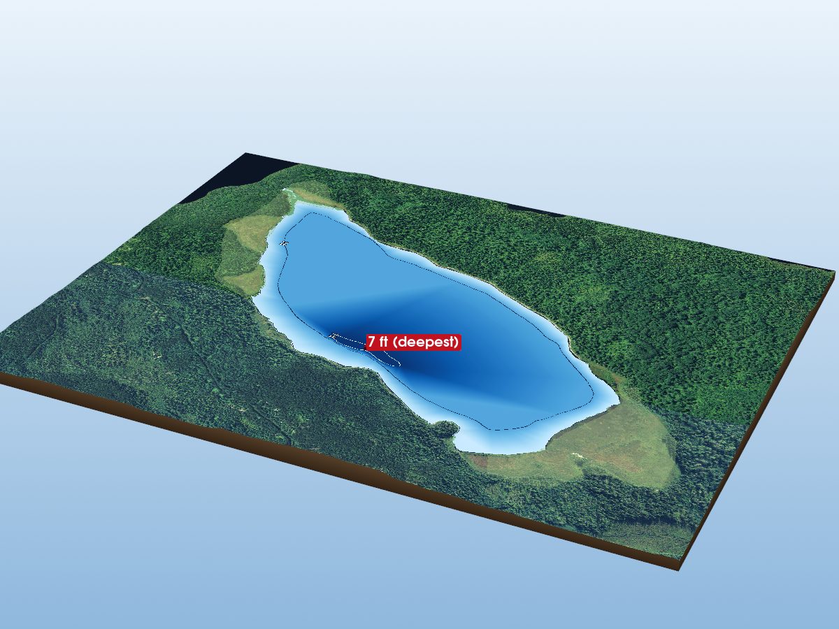 Depth map of Awameg Lake
