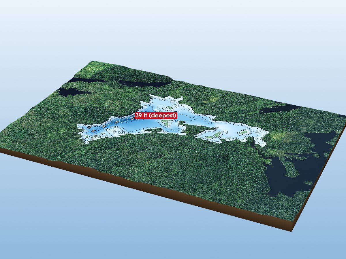 Depth map of Awkward Lake