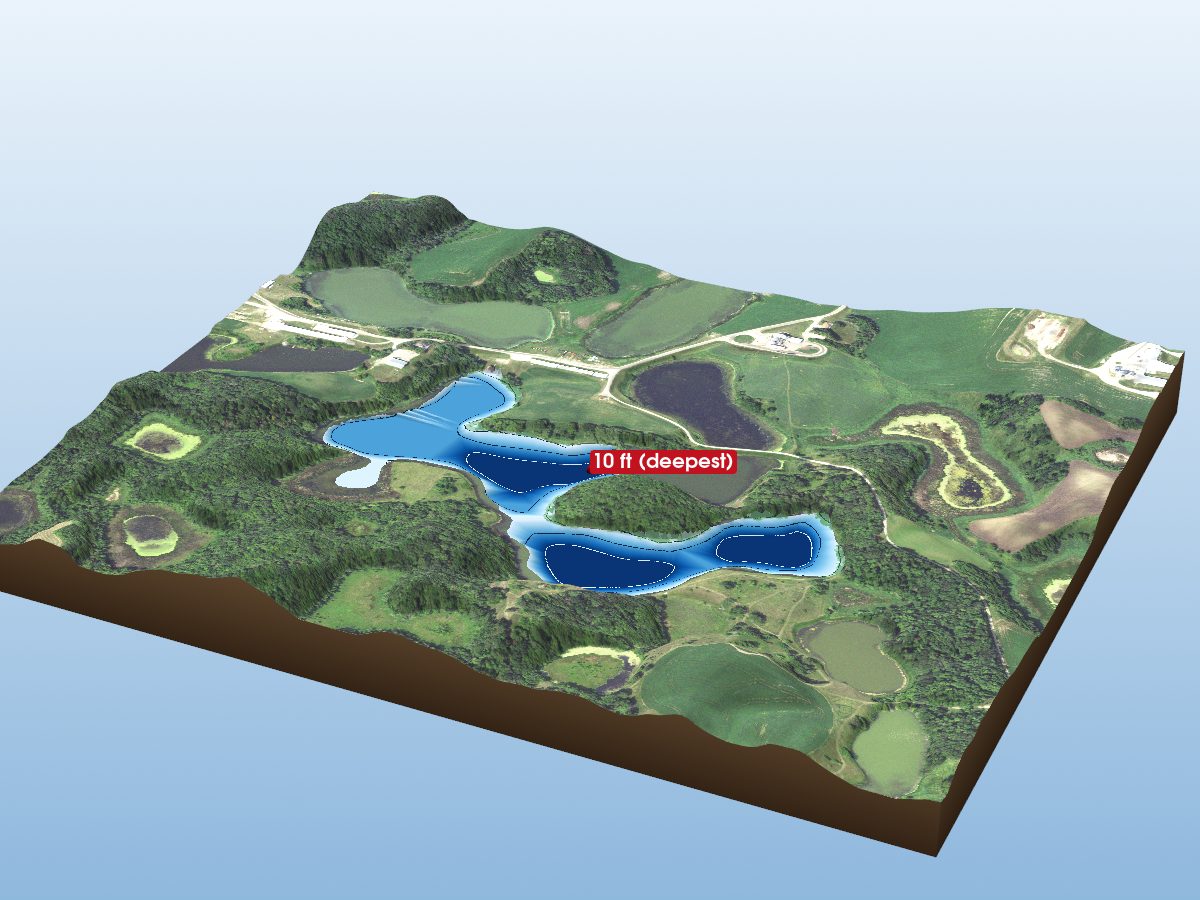 Depth map of Axberg Lake