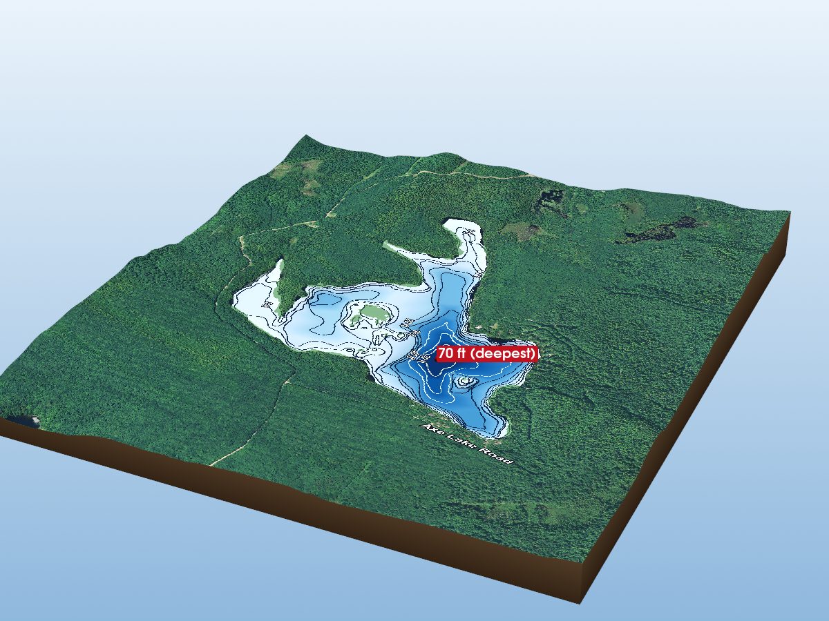 Depth map of Axe Lake